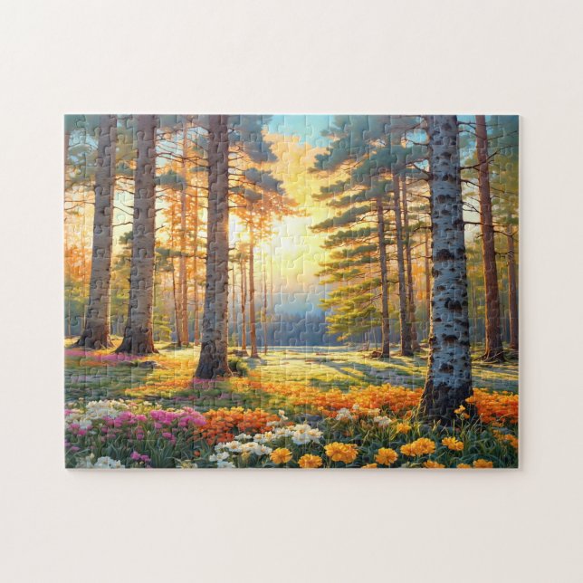 Bunte Waldblumen und Sonnenschein Kunst (Horizontal)