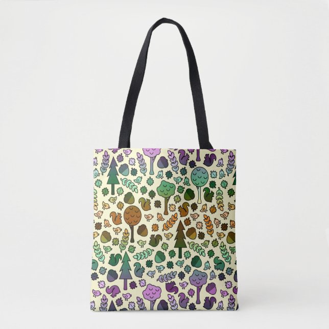 Bunte Waldgeschöpf-Tasche Tasche (Vorderseite)