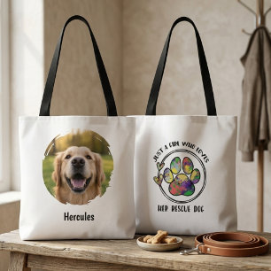 Bunte Wasserfarben Rettungshund Mädchen Tasche
