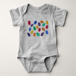 Bunte Watercolor-Osterei-Gelee-Bohnen-Shirts Baby Strampler