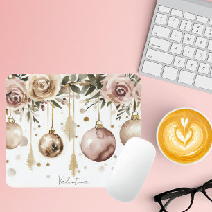 Bunte Weihnachtsbaumchen mit Blume Mousepad