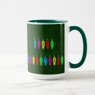Bunte Weihnachtsbeleuchtung Schriftart Tasse