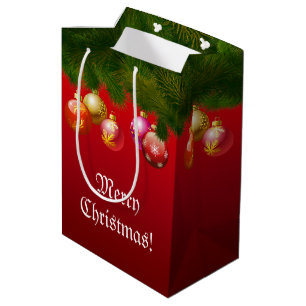 Bunte Weihnachtsdekorationen Mittlere Geschenktüte