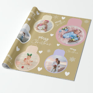 Bunte Weihnachtsglocke Individuelle Name und Ornam Geschenkpapier