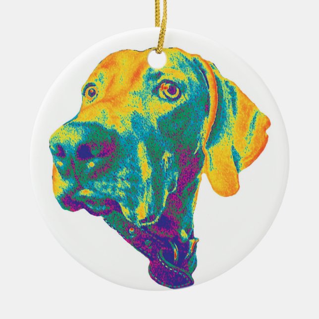 Bunte weimaraner Verzierung Keramik Ornament (Vorne)