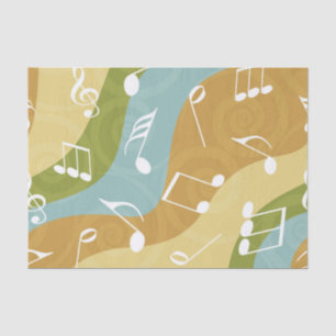 Bunte Wellen des Musiknotens Seidenpapier