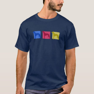 Bunte Whippet Silhouetten T-Shirt