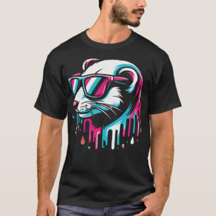 Bunte Wiesel-Sonnenbrille Art Cool T-Shirt