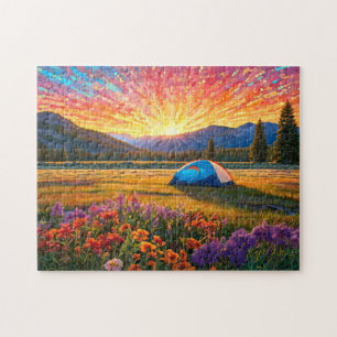 Bunte Wiesenblumen Camping Zelt Kunst