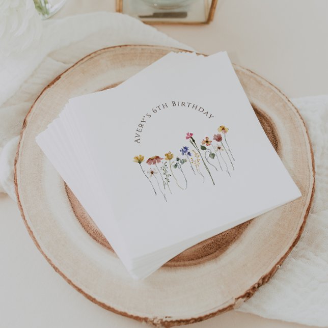 Bunte Wildblume Geburtstagsparty Serviette (Von Creator hochgeladen)