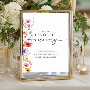 Bunte Wildblume "Teile deine liebste Erinnerung"  Poster