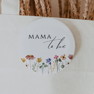 Bunte Wildblumen-Mama-To-Be Button
