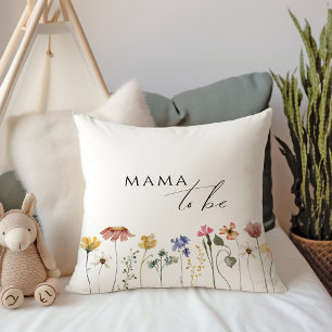 Bunte Wildblumen schwangere Mama Kissen