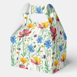 Bunte Wildblumen und grünes Gras Geschenkschachtel