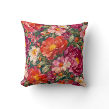 Bunte Wildblumengarten-Blumen-Wurfkissen