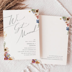 Bunte Wildblumengarten-Heiratsanzeige Einladung
