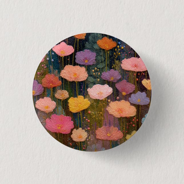 Bunte Wildblumenwiesen 3 Button (Vorderseite)