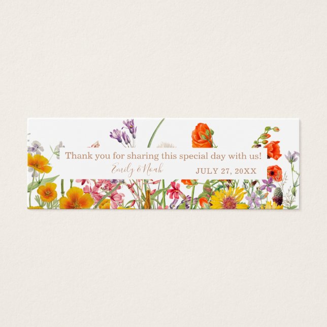 Bunte wilde Blume Country Wedding Vielen Dank (Vorderseite)