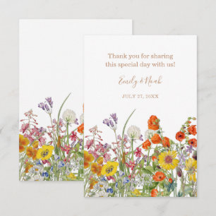 Bunte wilde Blume Country Wedding Vielen Dank Dankeskarte