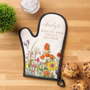 Bunte Wilde Blumen für Mrs. Bridal Shower Ofenhandschuh