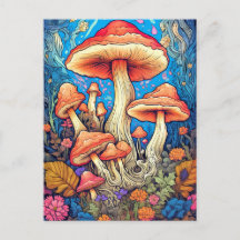 Bunte wilde psychedelische Pilze Illustration