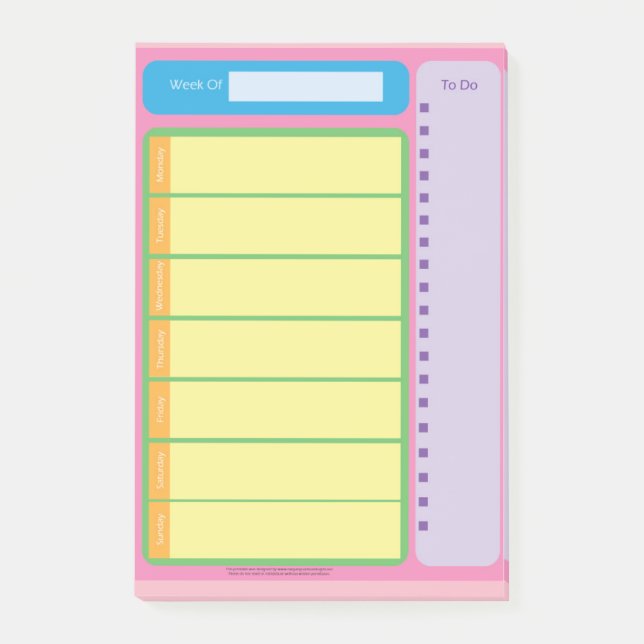 Bunte Wochenzeitung, zum der klebrigen Anmerkungen Post-it Klebezettel (Vorderseite)