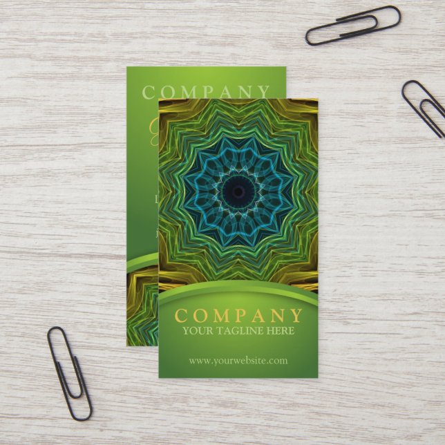 Bunte wohle Mandala Visitenkarte (Vorderseite/Rückseite Beispiel)