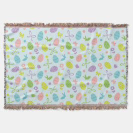 Bunte Wurfs-Decke des Ostern-Frühlings-Muster-| Decke