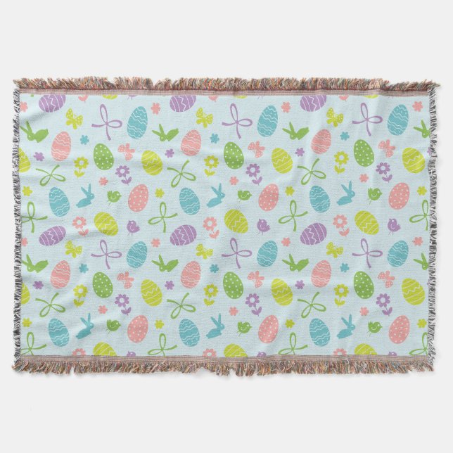 Bunte Wurfs-Decke des Ostern-Frühlings-Muster-| Decke (Vorderseite)