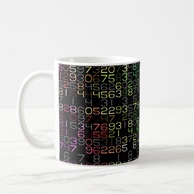 bunte Zahlen Kaffeetasse (Links)