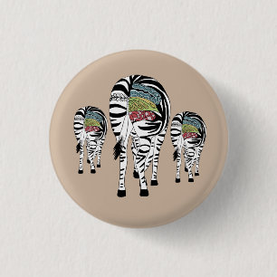 bunte Zebras Button
