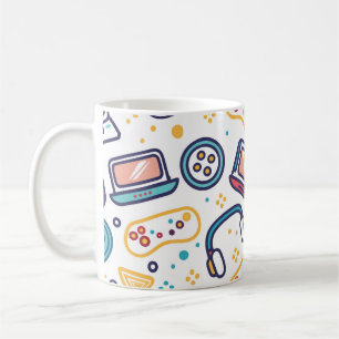 Bunte Zeichentrick-Skizze für ein Kinder-Videospie Kaffeetasse