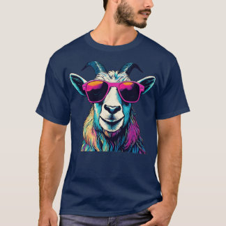 Bunte Ziege mit Sonnenbrille T-Shirt