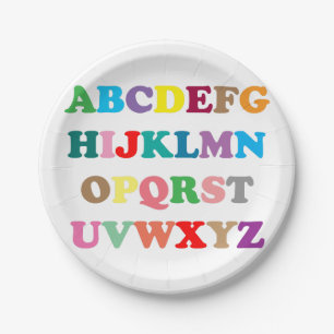 Bunten ABCs Pappteller