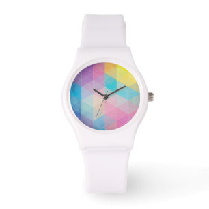 Bunter abstrakter Dreieckhintergrund Armbanduhr