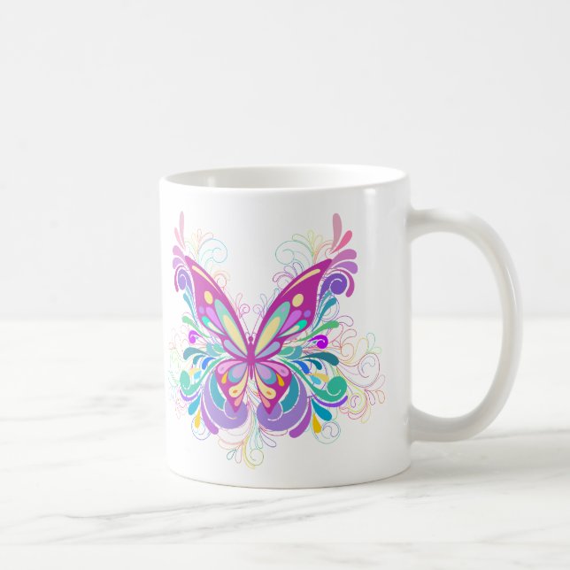 Bunter abstrakter Schmetterling Kaffeetasse (Rechts)