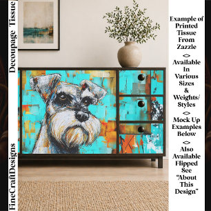 Bunter Abstrakter Schnauzer Hund FK4R Decoupage Seidenpapier