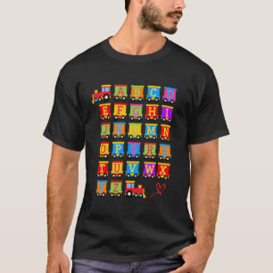 Bunter Alphabet-Zug Bildung Kinder Lernen  T-Shirt