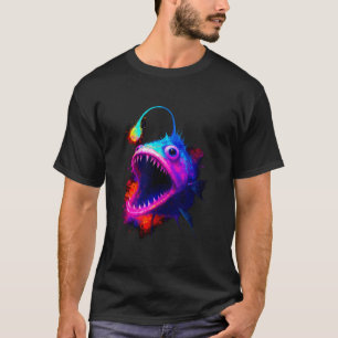 Bunter Anglerfisch Tiefsee Fischliebhaber Ozean Ma T-Shirt