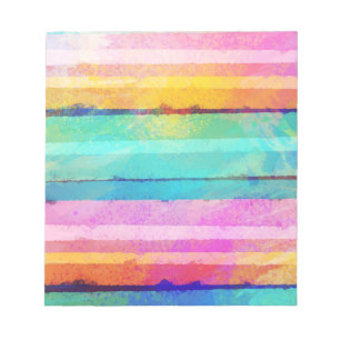 Bunter Aquarell-Streifen-Hintergrund Notizblock