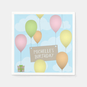 Bunter Ballon-Geburtstags-Papierserviette Serviette