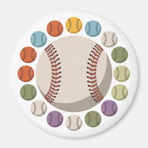 Bunter Baseballzirkel Magnet