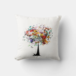 Bunter Baum n butterfly.png des Aquarells Kissen