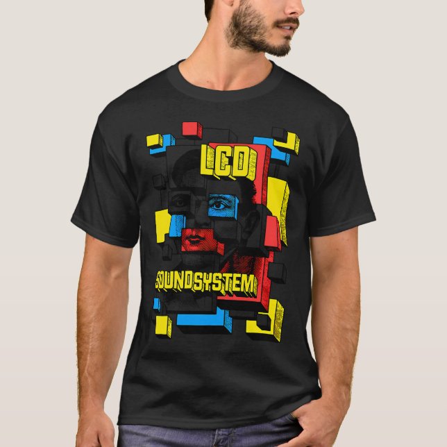 Bunter Block Face Man T-Shirt (Vorderseite)