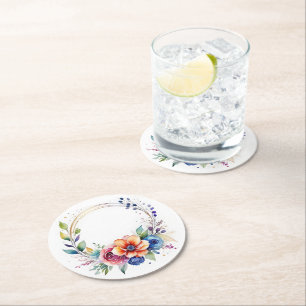 Bunter Blumen Papier Untersetzer