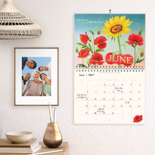 Bunter Blumen-Wandkalender 2027, Jugendstil Kalender