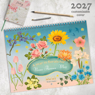 Bunter Blumen-Wandkalender 2027, Jugendstil Kalender
