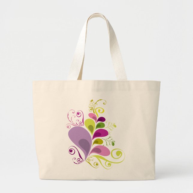 Bunter BlumenDeko-Blätter-Natur-Kunst-DekoChic Jumbo Stoffbeutel (Vorne)