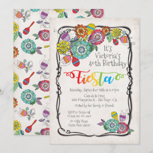 Bunter Boho mexikanischer Fiesta-mit Einladung