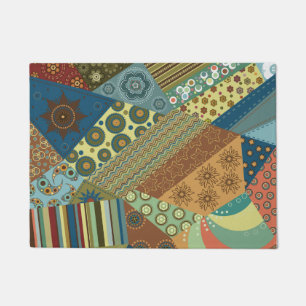Bunter BoHo schicker Steppdecken-Entwurf Fußmatte